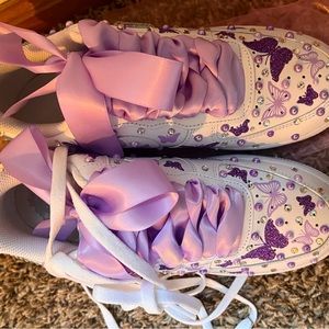 Custom designed Nike purple butterfly sneakers